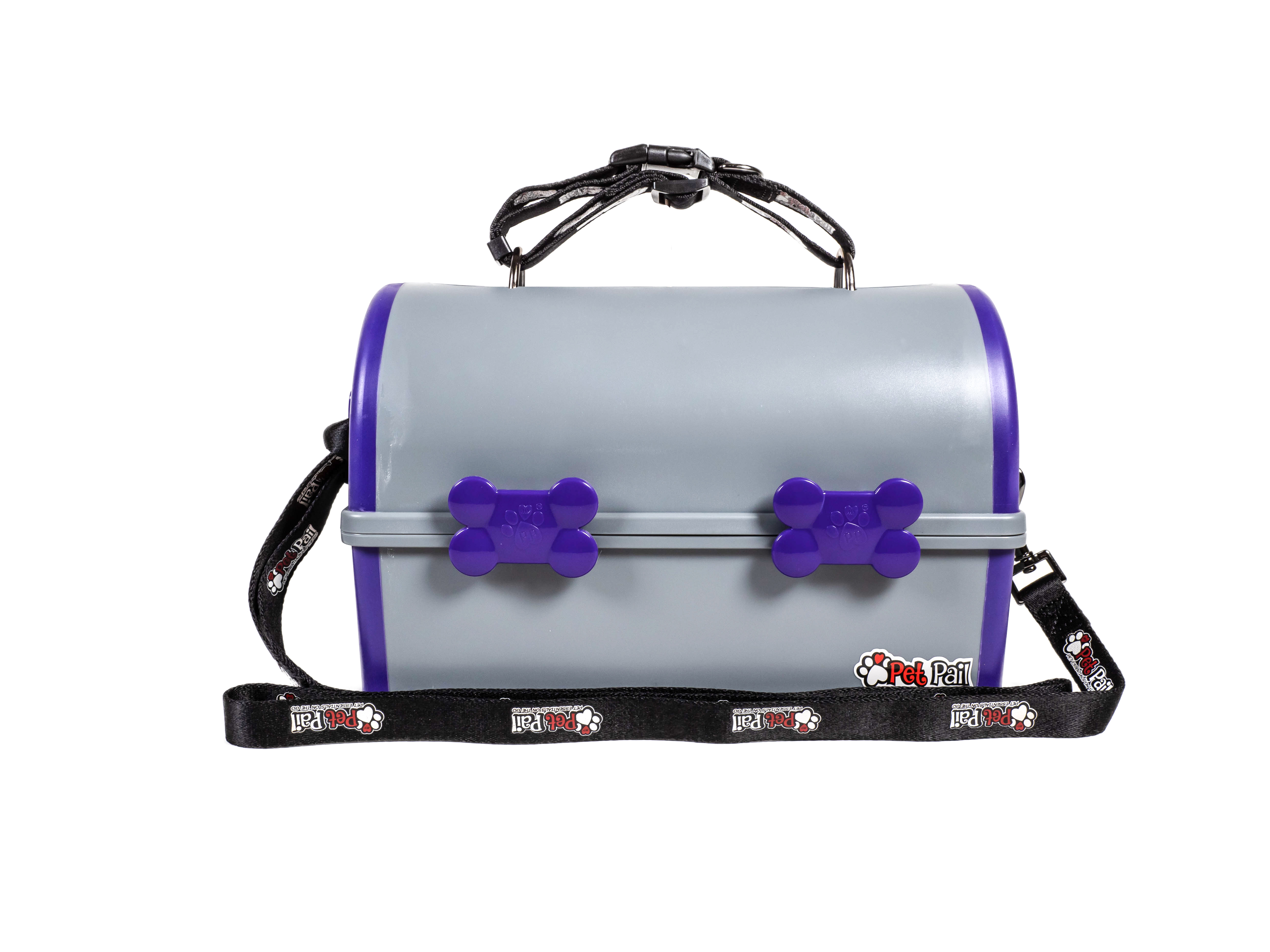 My Pet Pail® | All in One Travel Dog Bowl |  Purple & Grey