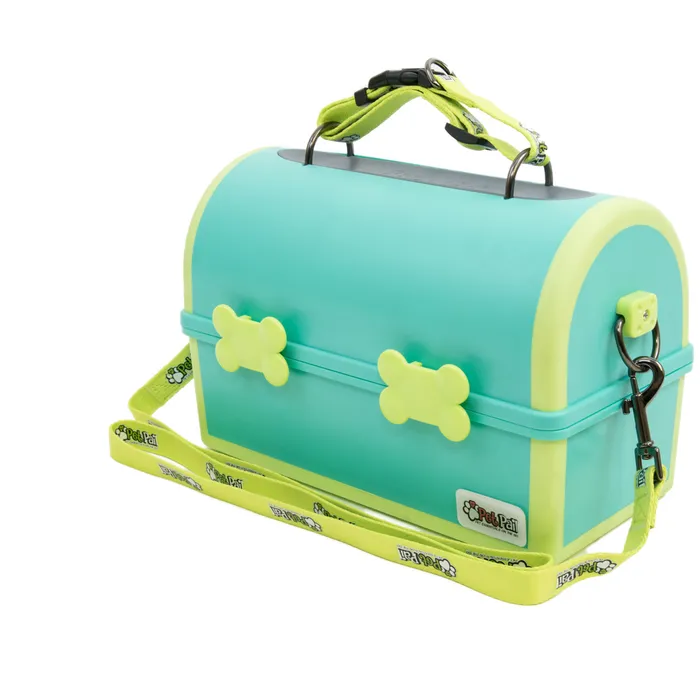 My Pet Pail® | All in One Travel Dog Bowl | Teal & Yellow