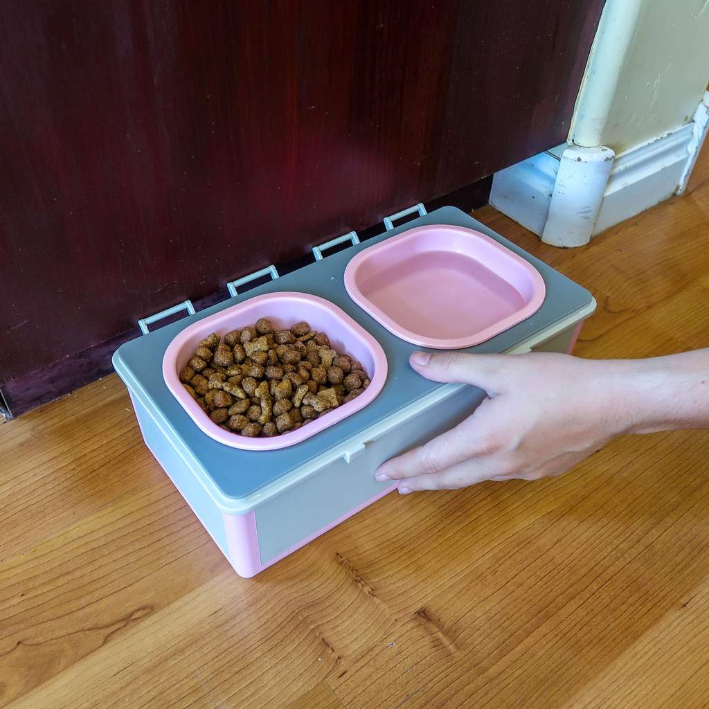 My Pet Pail® | All in One Travel Dog Bowl | Pink & Grey